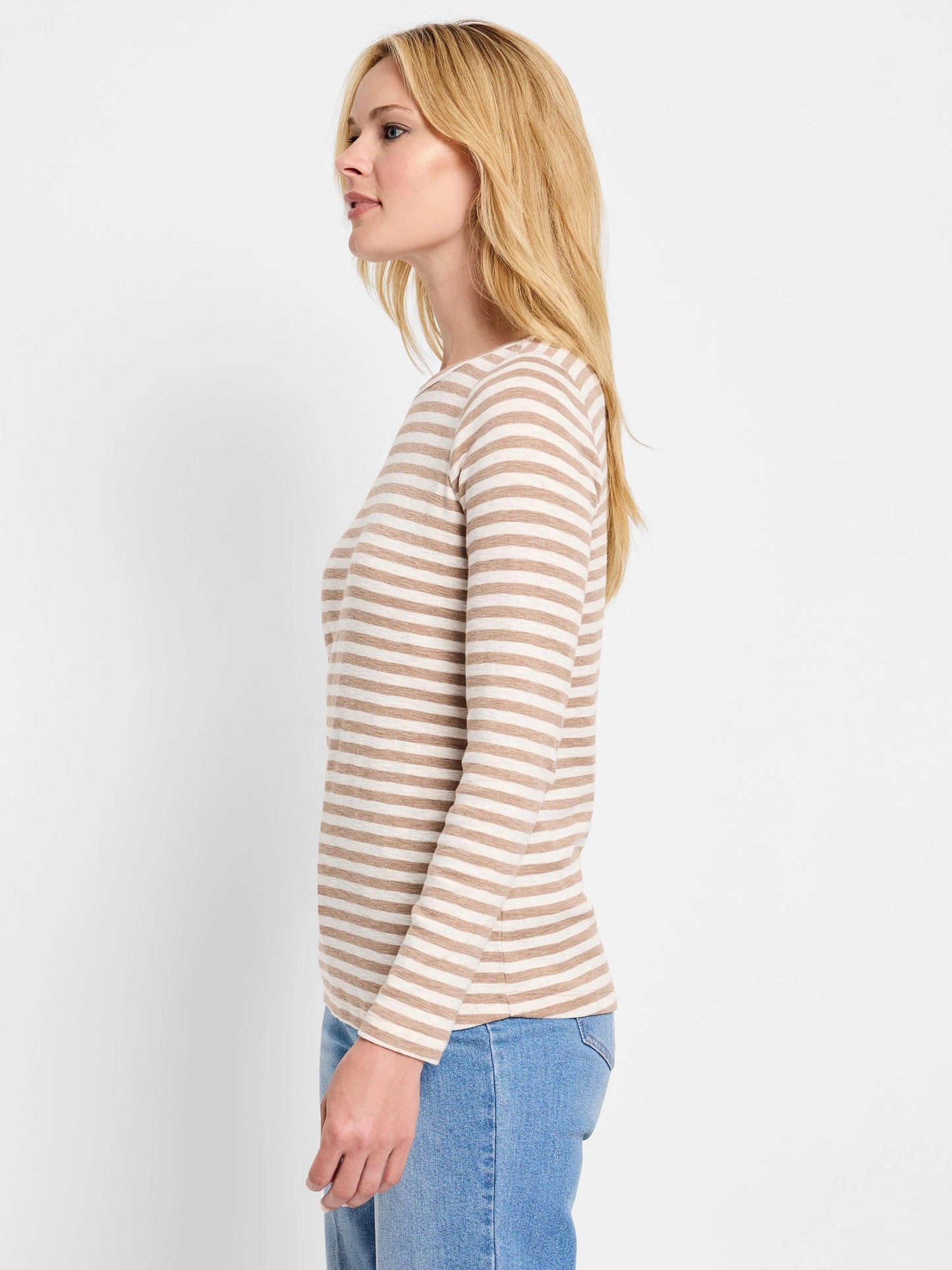 NZT Striped Bracelet Sleeve Boat Tee