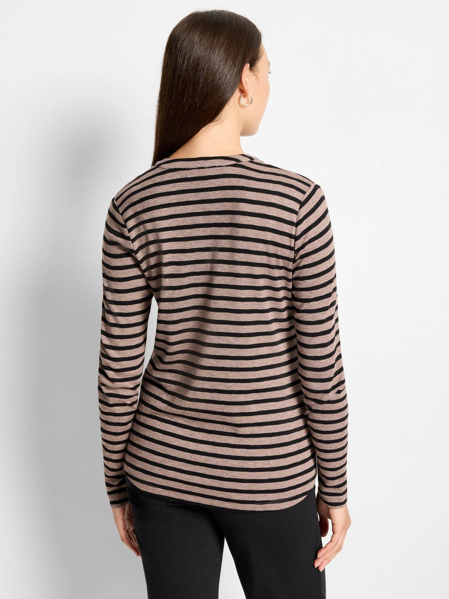 NZT Striped Long Sleeve Henley Tee