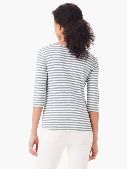NZT 3/4 Sleeve Stripe Boat Tee
