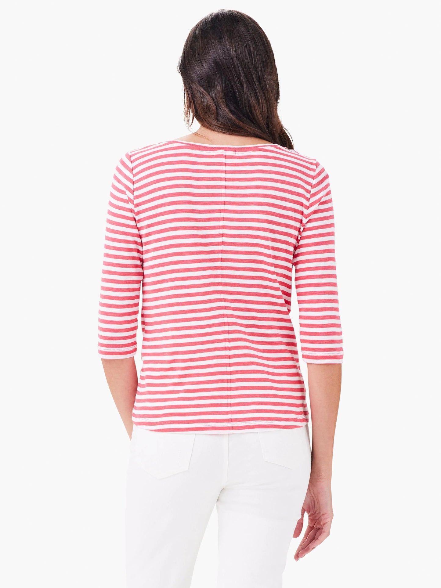 NZT 3/4 Sleeve Stripe Boat Tee