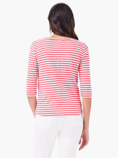 NZT 3/4 Sleeve Stripe Boat Tee