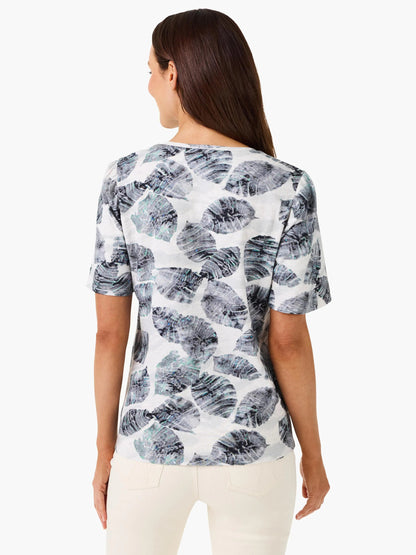 NZT Falling Palms Short Sleeve Split Tee