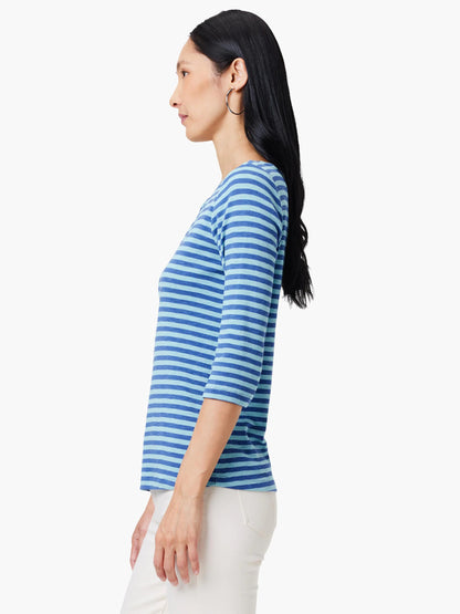 NZT 3/4 Sleeve Stripe Boat Tee