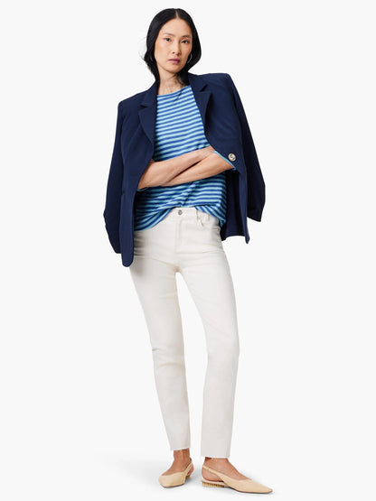NZT 3/4 Sleeve Stripe Boat Tee