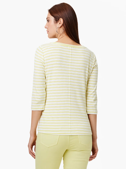NZT 3/4 Sleeve Stripe Boat Tee