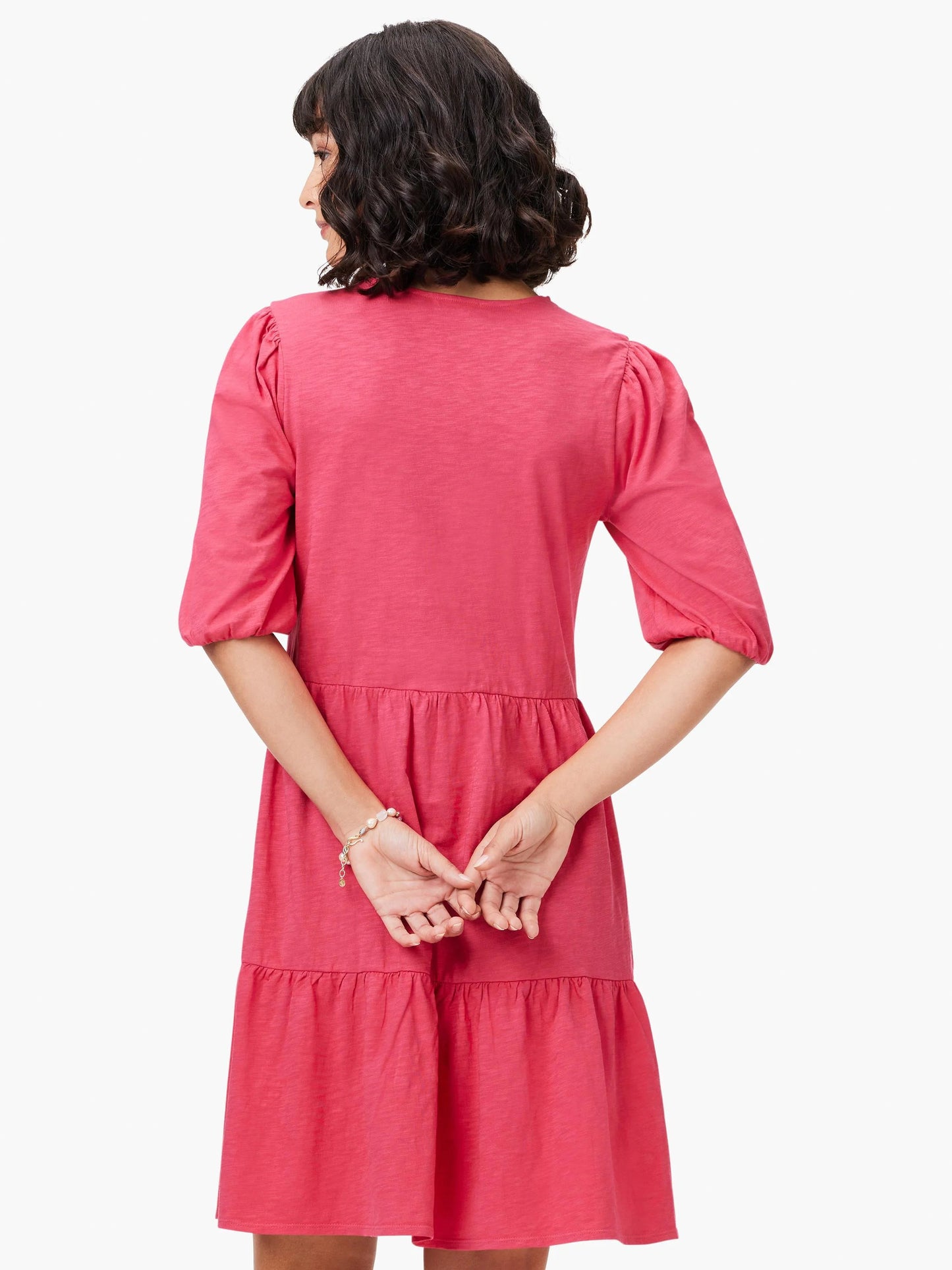 NZT Elbow Sleeve V-Neck Dress