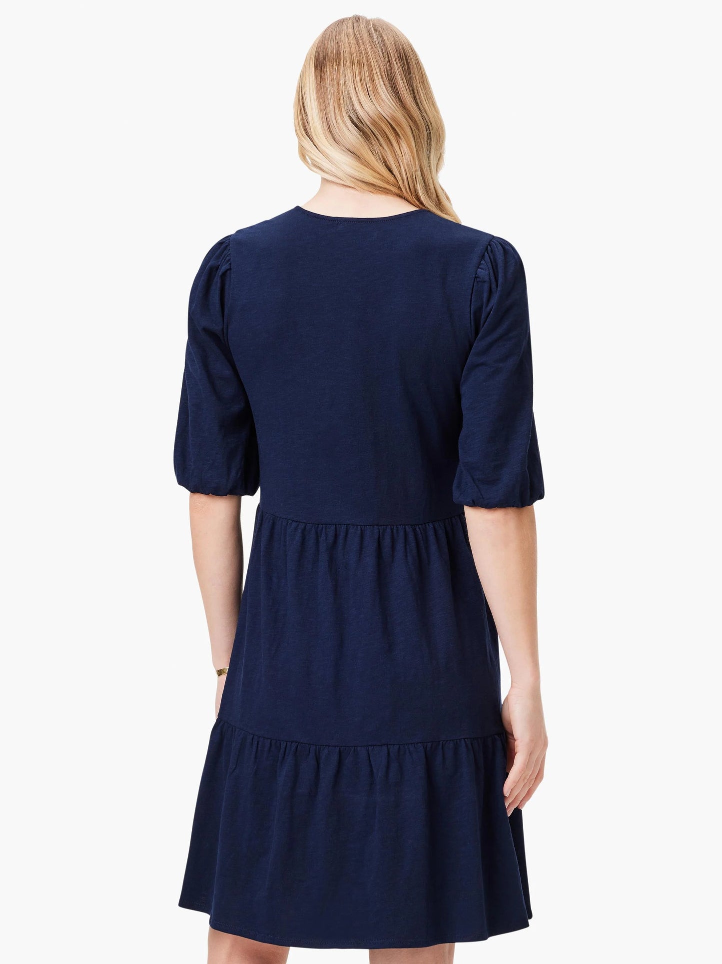 NZT Elbow Sleeve V-Neck Dress