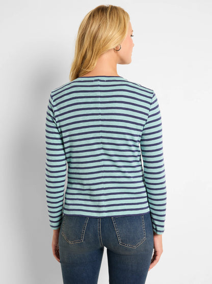 NZT Striped Snap Front Cardigan