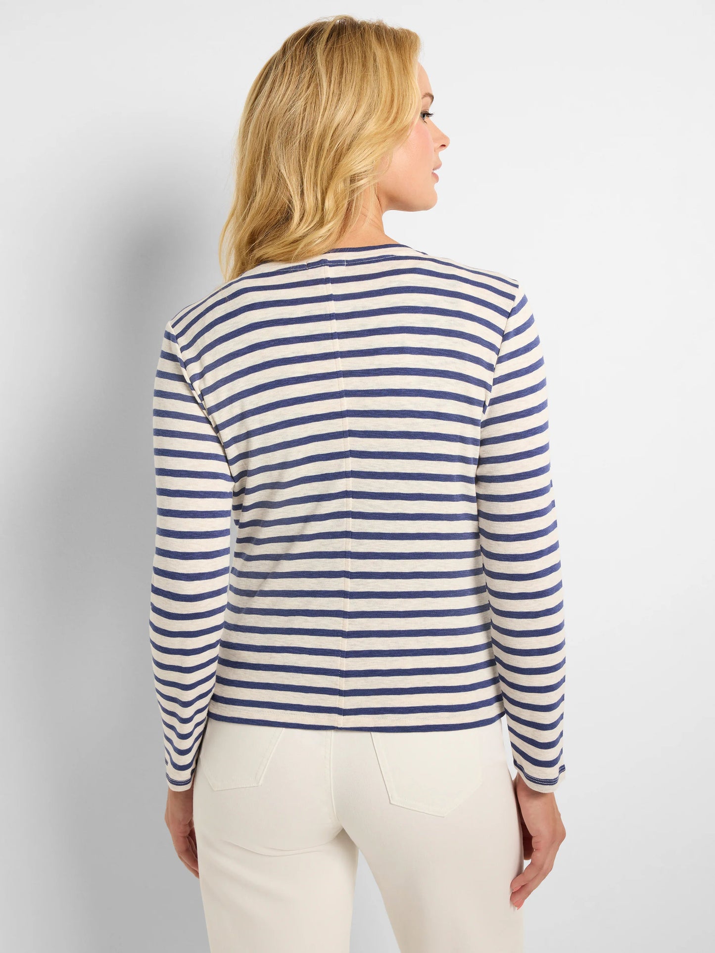 NZT Striped Snap Front Cardigan