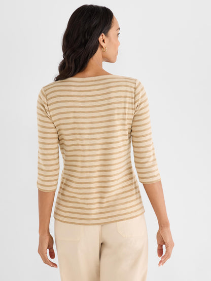 NZT 3/4 Sleeve Stripe Envelope Boat Tee