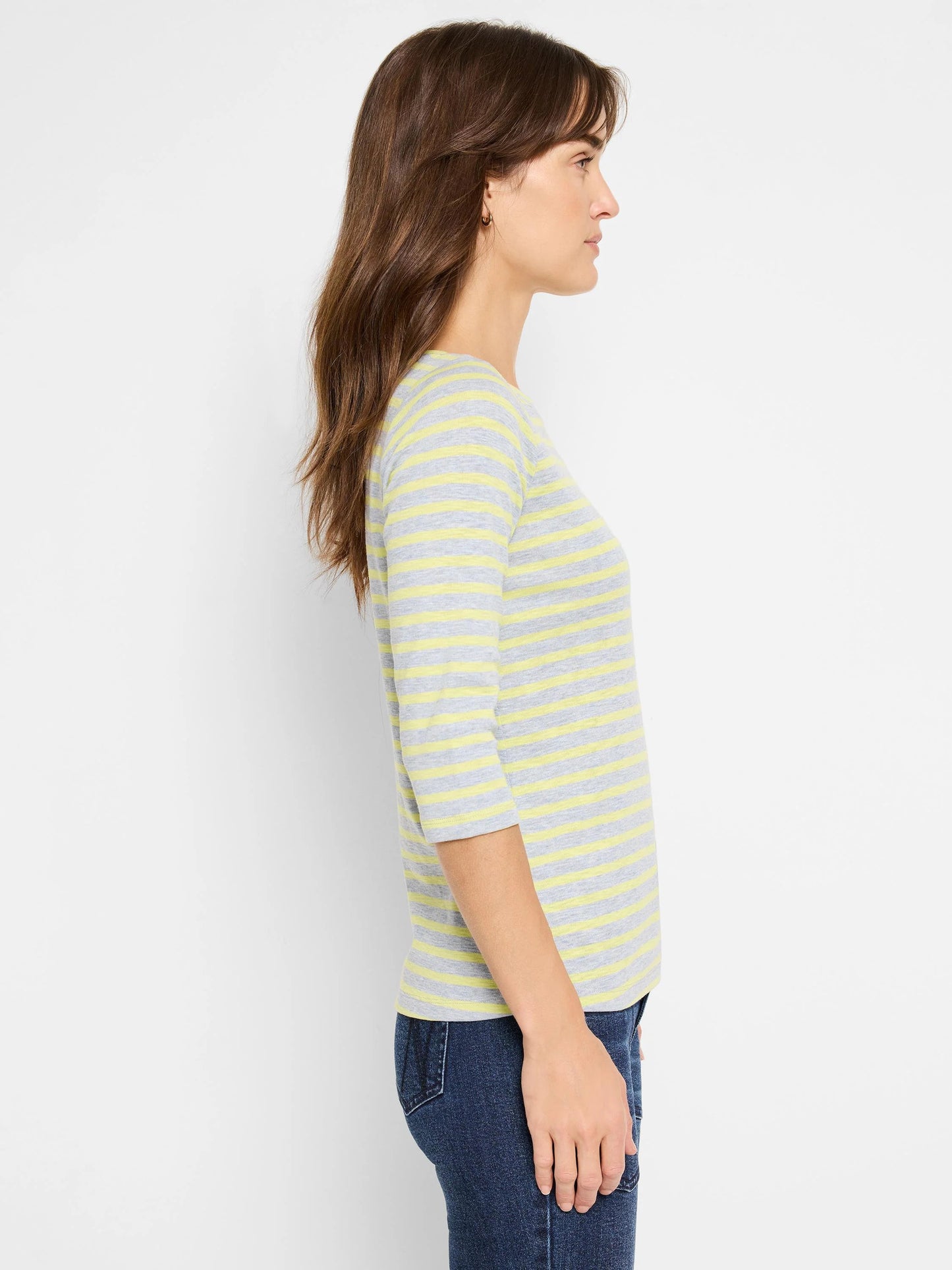 NZT 3/4 Sleeve Stripe Boat Tee