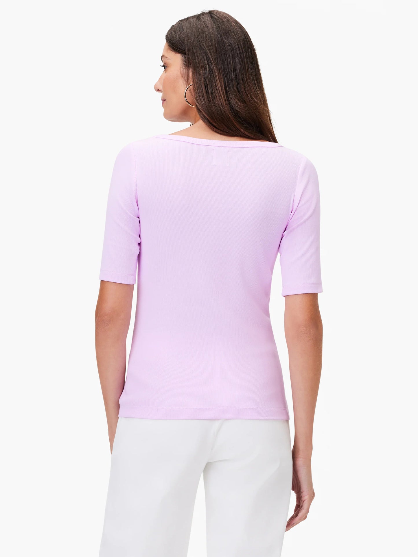 Perfect Knit Rib Elbow Sleeve Boatneck Tee