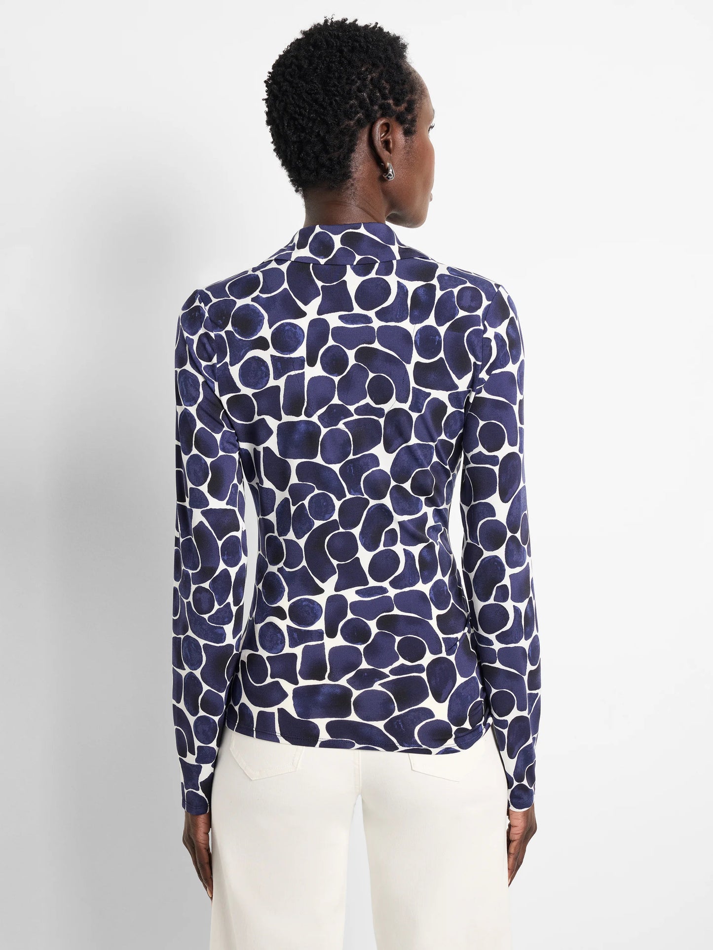 Geo Pebble Knit Wrap Top