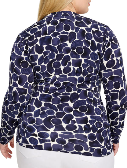 Geo Pebble Knit Wrap Top