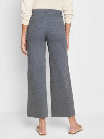 Railroad Stripe Weekend Wide Leg Ankle Jeans