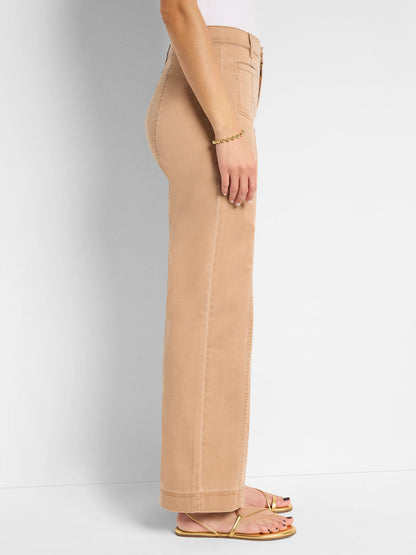 Cotton Sateen Wide Leg Pant