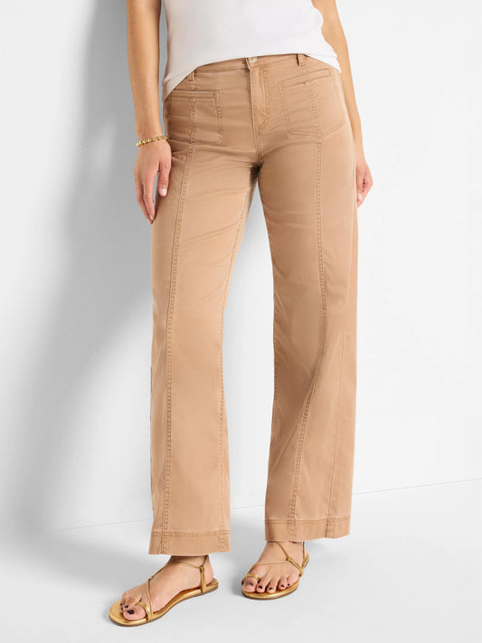Cotton Sateen Wide Leg Pant