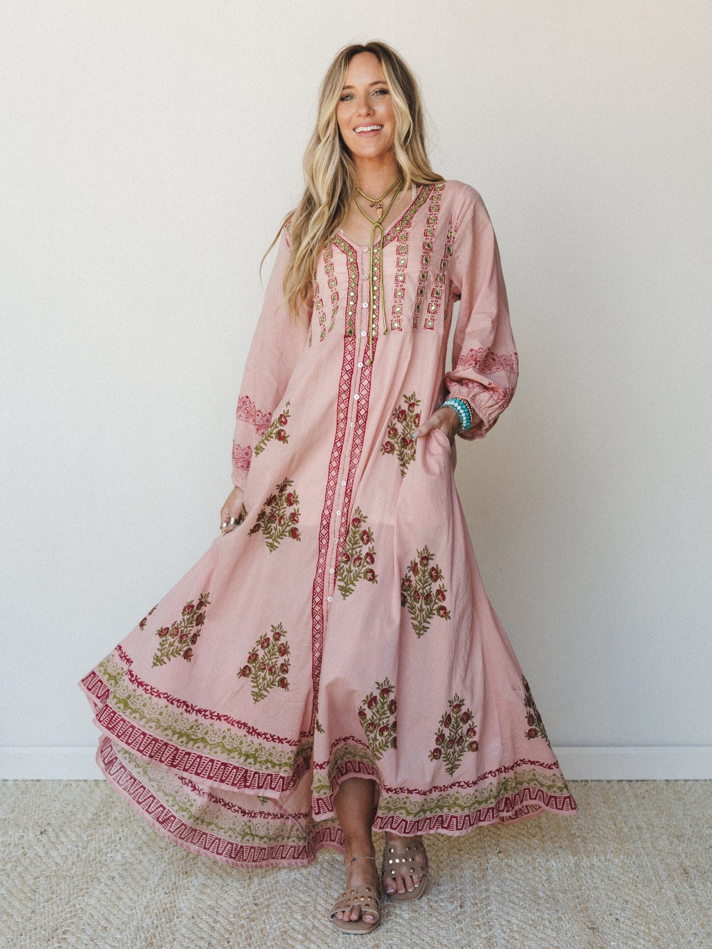 Bali Song Maxi Dress - Pink Multi