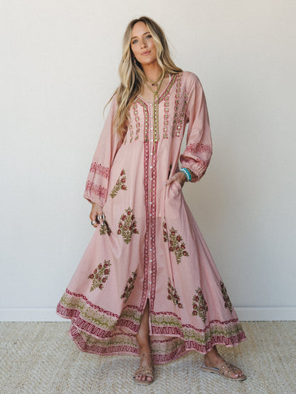Bali Song Maxi Dress - Pink Multi