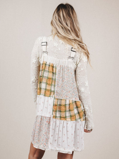Golden Fields Patchwork Dress - Sage