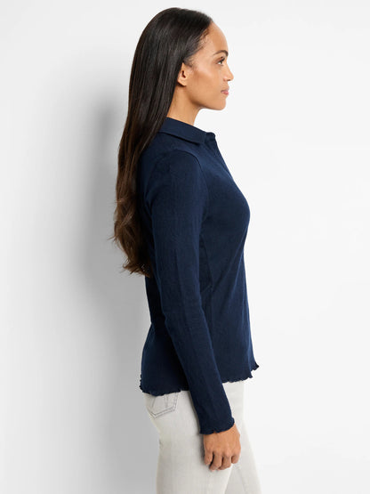 Lace Knit Collared Top