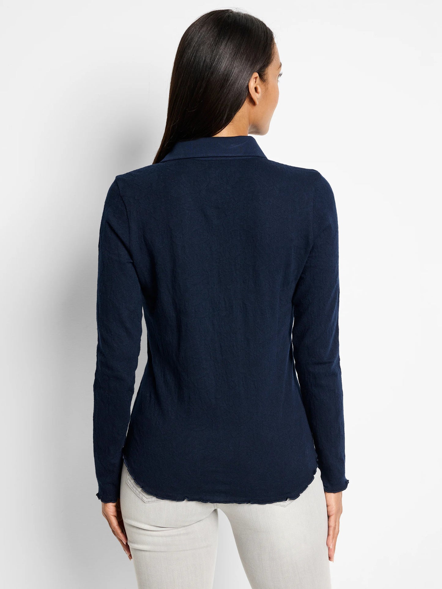 Lace Knit Collared Top
