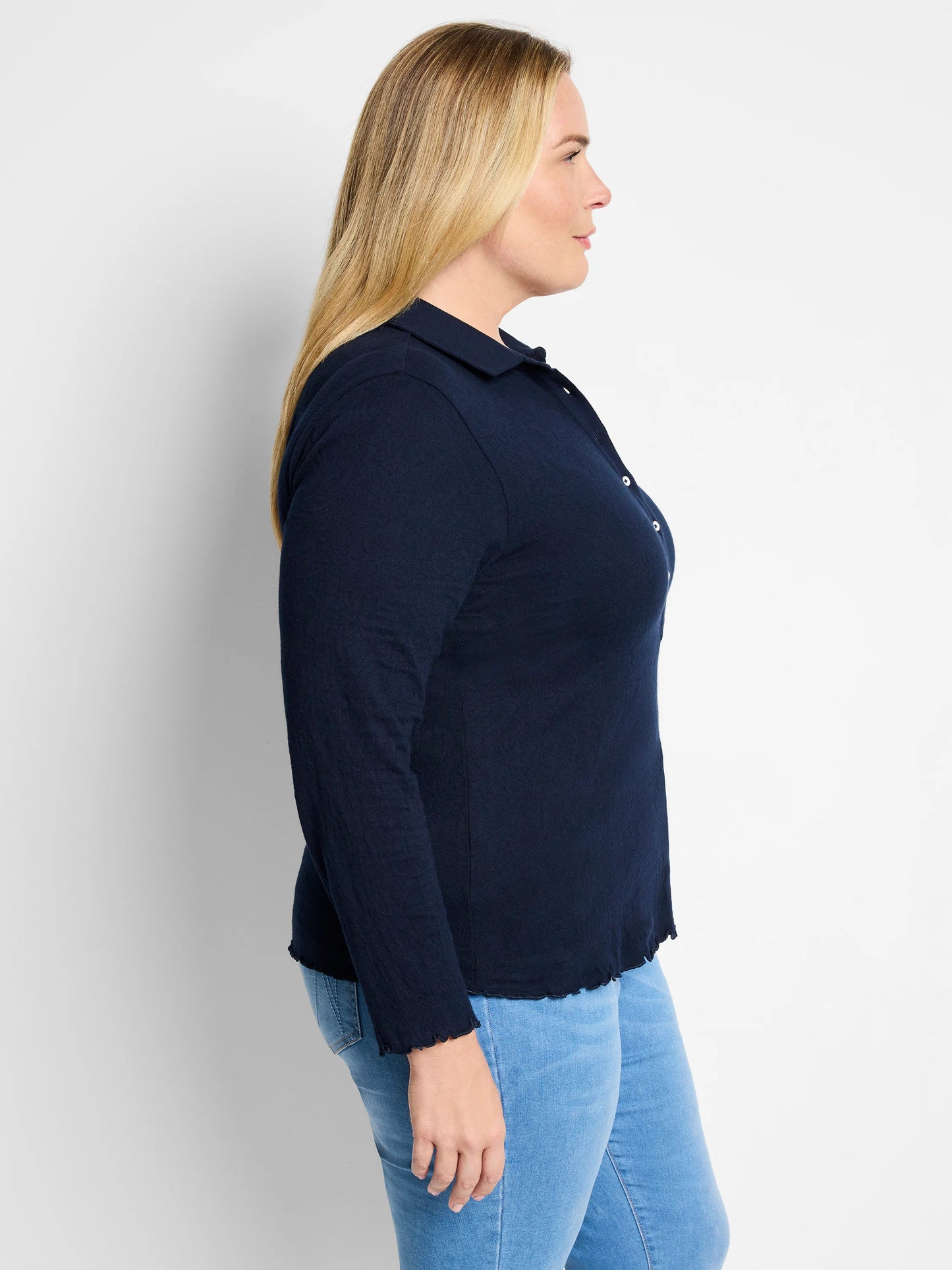 Lace Knit Collared Top