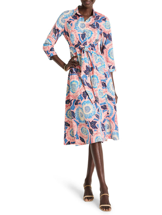 Scribble Blooms Shirt Dress