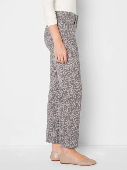 Leopard Print Recess Straight Ankle Jeans