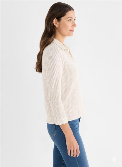 Textured Tuck Stitch Knit Polo