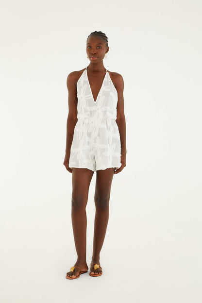 Romper With Neck Tie